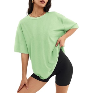 ATHMILE Womens Oversized T Shirts Short Sleeve Workout Tops | Cotton Casual Loose Fit Basic Graphics Gym Summer Plus Size Fashion Clothes(Mintgreen)