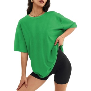 ATHMILE Womens Oversized T Shirts Short Sleeve Workout Tops | Cotton Casual Loose Fit Basic Graphics Gym Summer Plus Size Fashion Clothes(Saint Patrick Green)