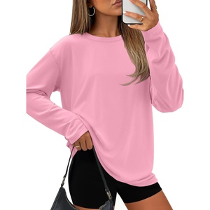 ATHMILE Womens Oversized T Shirts Short Sleeve Workout Tops | Cotton Casual Loose Fit Basic Graphics Gym Summer Plus Size Fashion Clothes(Z-pink)