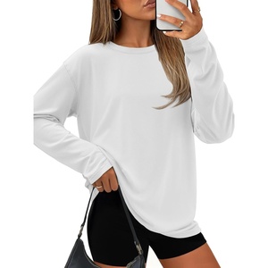 ATHMILE Womens Oversized T Shirts Short Sleeve Workout Tops | Cotton Casual Loose Fit Basic Graphics Gym Summer Plus Size Fashion Clothes(Z-white)