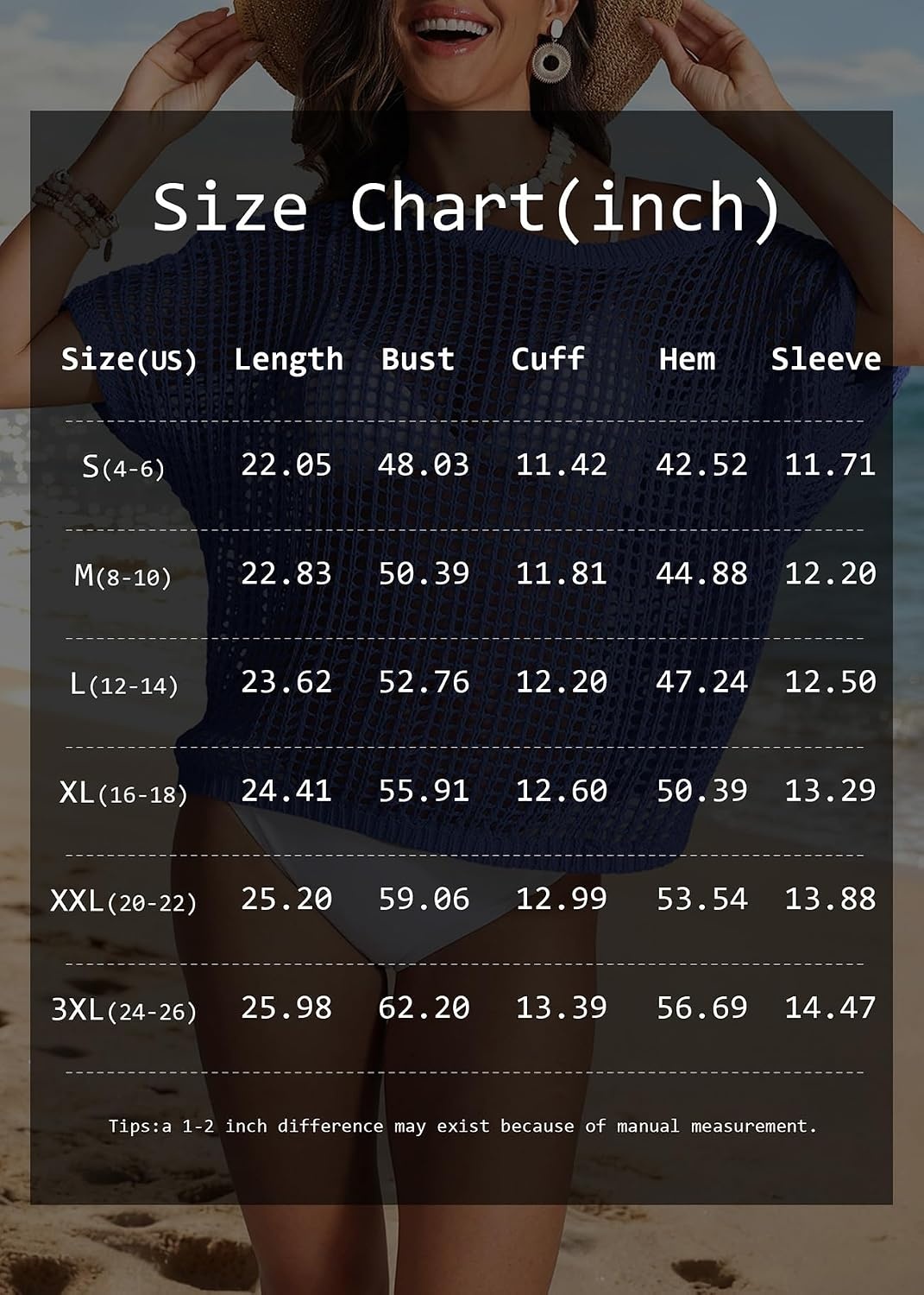 image:imageATHMILE Womens Short Sleeve Sweaters Scoop Neck Summer Beach Cover up Casual Crochet Hollow Out Knit Tops Pullover ShirtsBlack