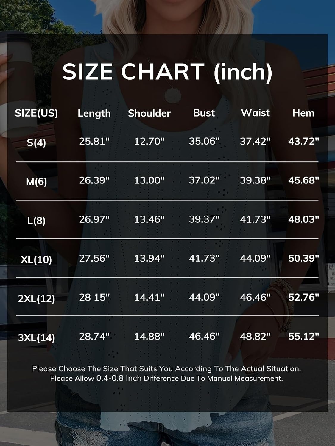 image:imageATHMILE Womens Tank Tops Sleeveless Summer Top Spaghetti Strap Flowy Boho ClothesLoose Spring Shirt Loose FitBeach Vacation Camisole EyeletZblack