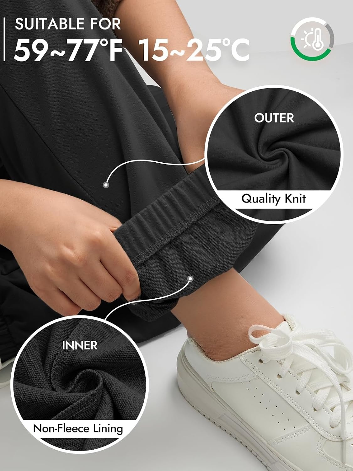image:imageATHMILE Sweatpants Women Baggy Joggers Lounge Sweat Pants Cotton High Waisted Casual Comfy Fashion Fall Workout GymBlack
