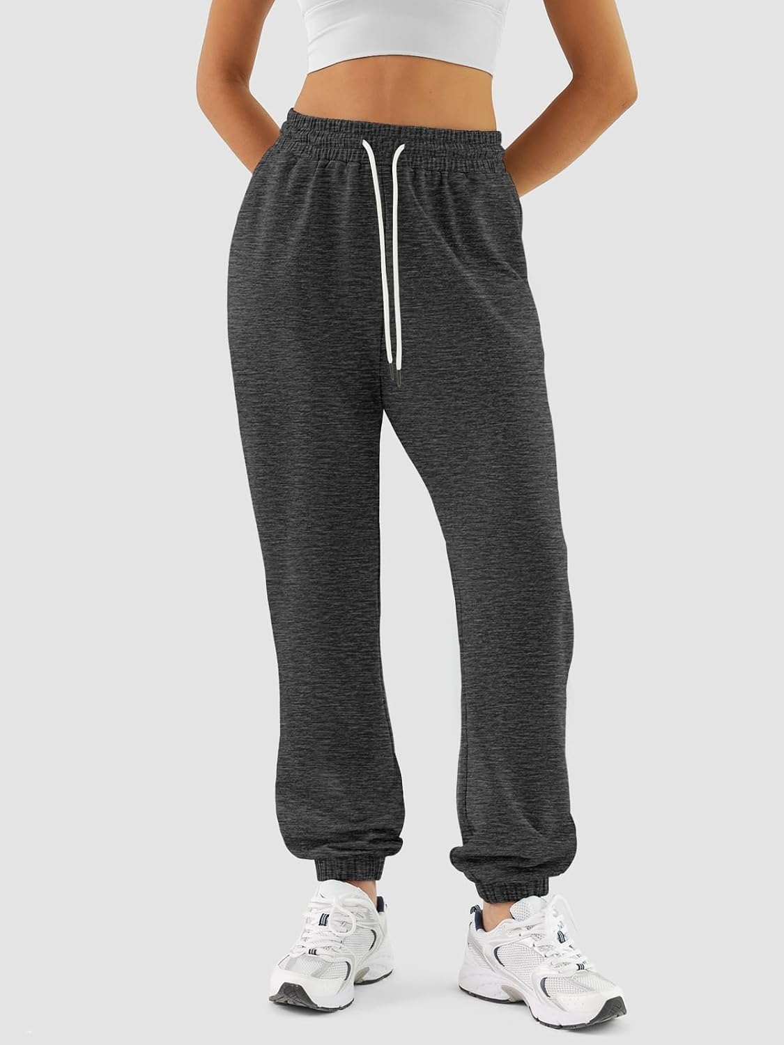 image:imageATHMILE Sweatpants Women Baggy Joggers Lounge Sweat Pants Cotton High Waisted Casual Comfy Fashion Fall Workout GymBlack Grey