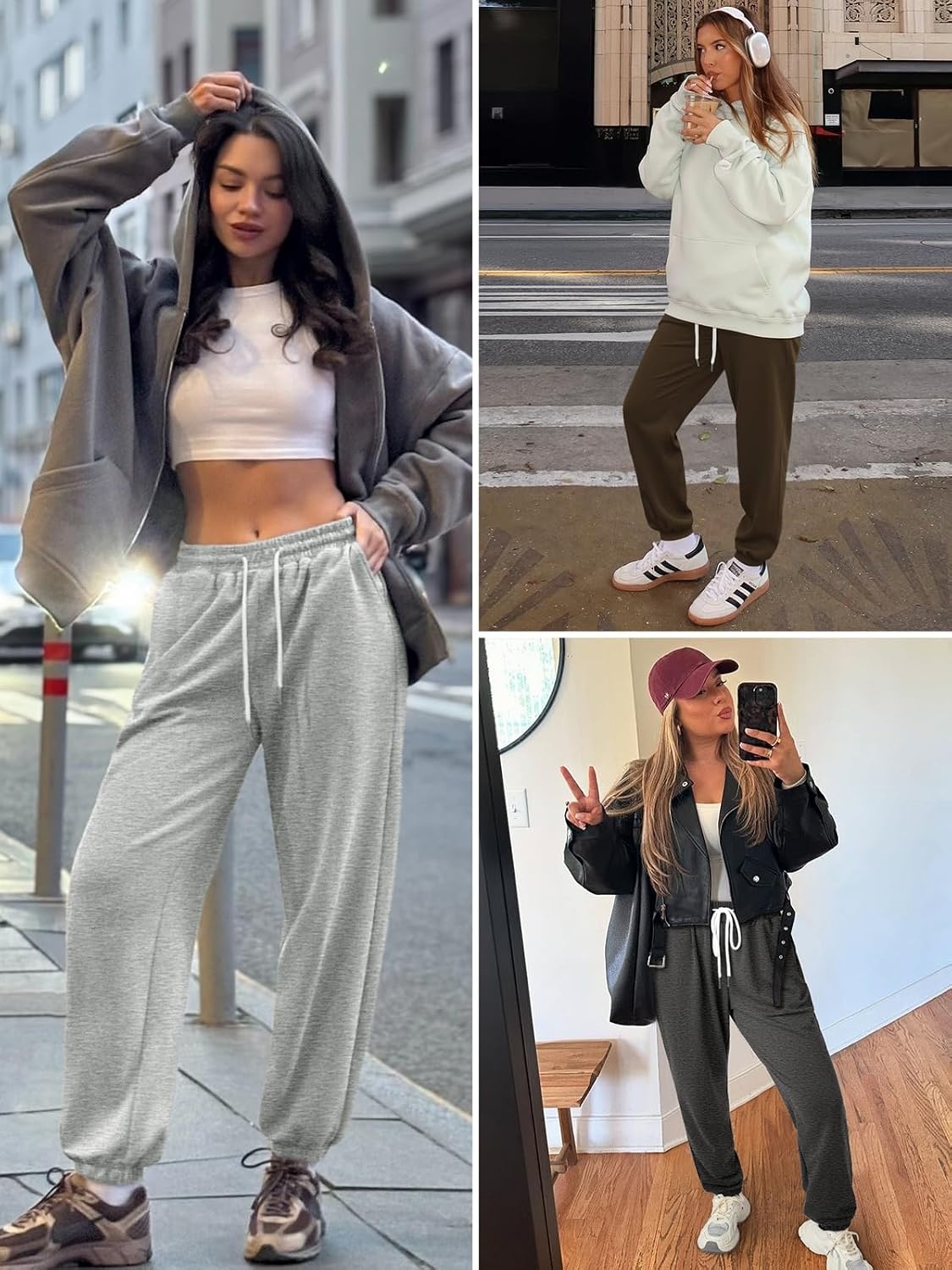 image:imageATHMILE Sweatpants Women Baggy Joggers Lounge Sweat Pants Cotton High Waisted Casual Comfy Fashion Fall Workout GymDarkblue