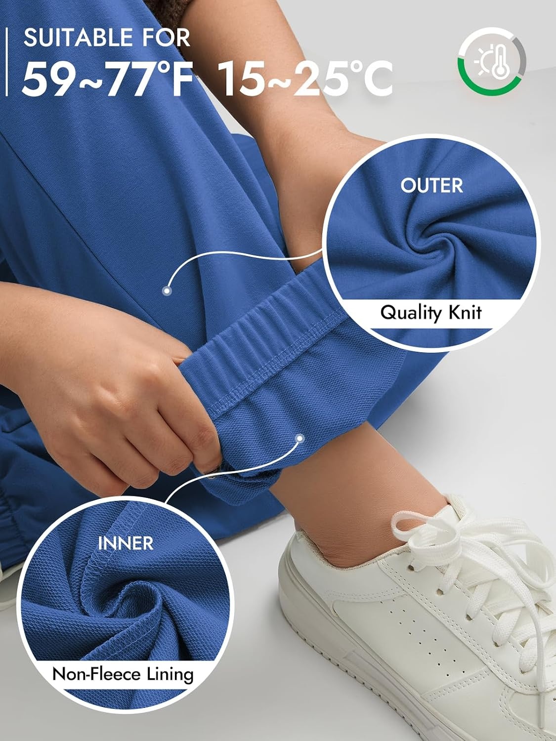 image:imageATHMILE Sweatpants Women Baggy Joggers Lounge Sweat Pants Cotton High Waisted Casual Comfy Fashion Fall Workout GymLakeblue