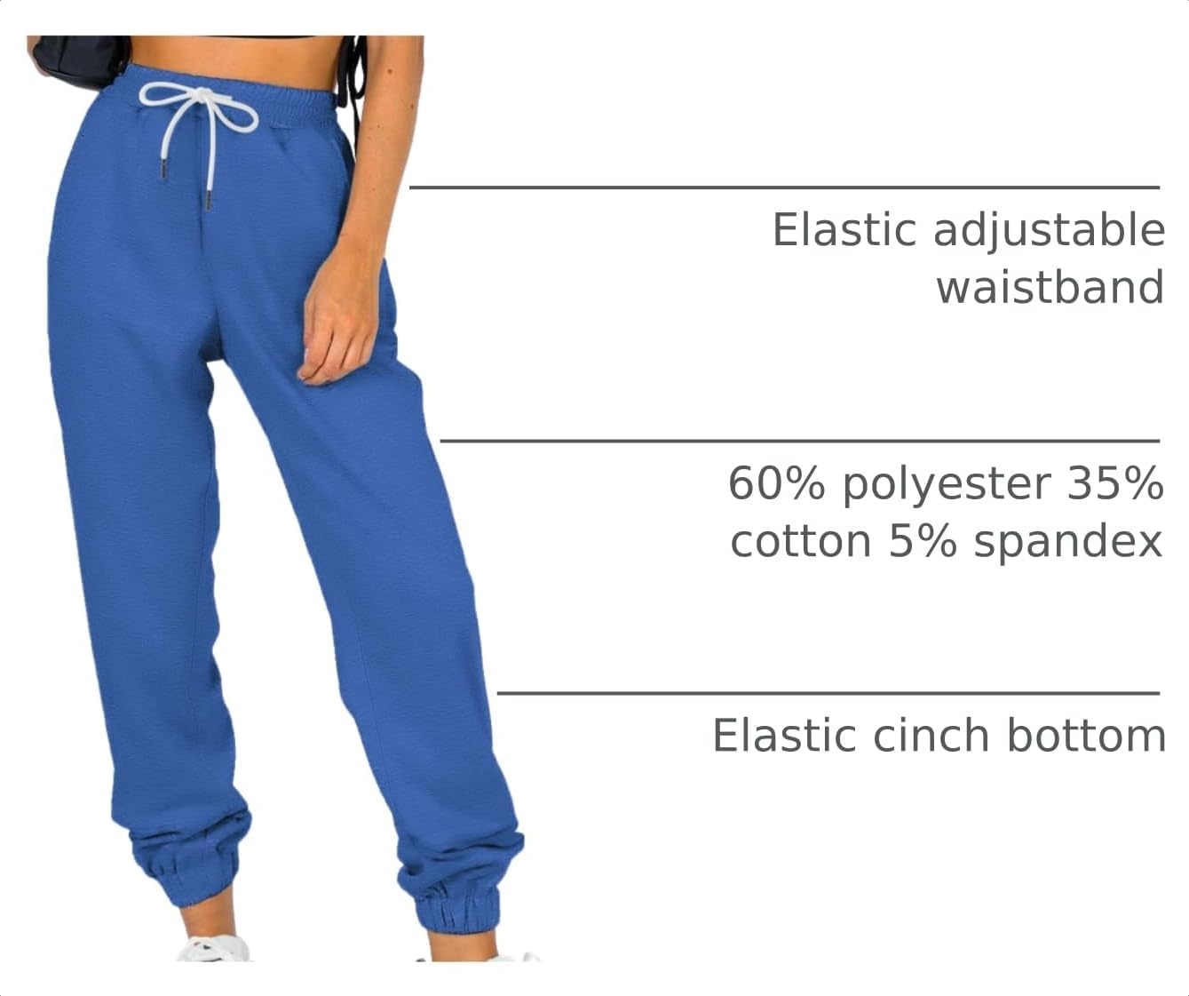image:imageATHMILE Sweatpants Women Baggy Joggers Lounge Sweat Pants Cotton High Waisted Casual Comfy Fashion Fall Workout GymLakeblue