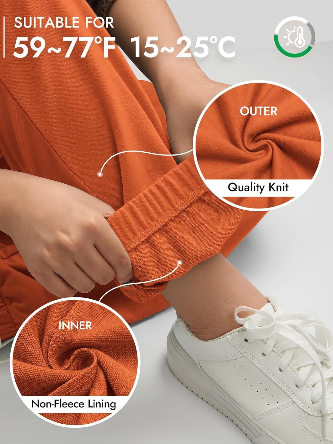 image:imageATHMILE Sweatpants Women Baggy Joggers Lounge Sweat Pants Cotton High Waisted Casual Comfy Fashion Fall Workout GymOrange