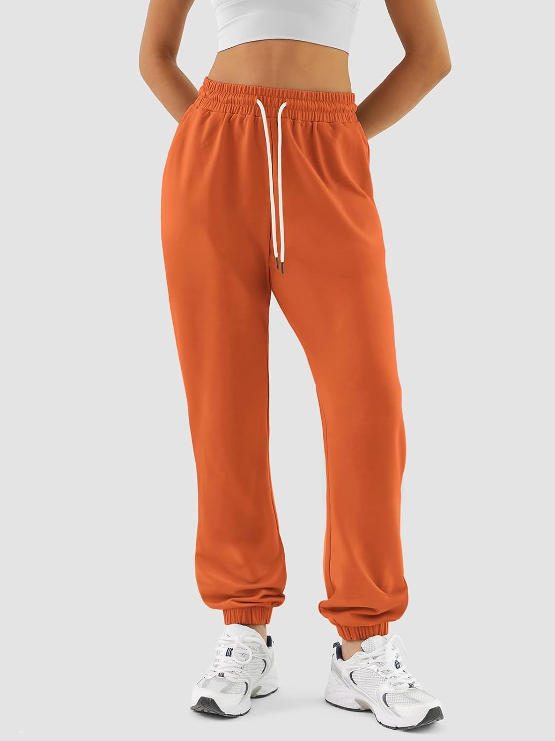 image:imageATHMILE Sweatpants Women Baggy Joggers Lounge Sweat Pants Cotton High Waisted Casual Comfy Fashion Fall Workout GymOrange