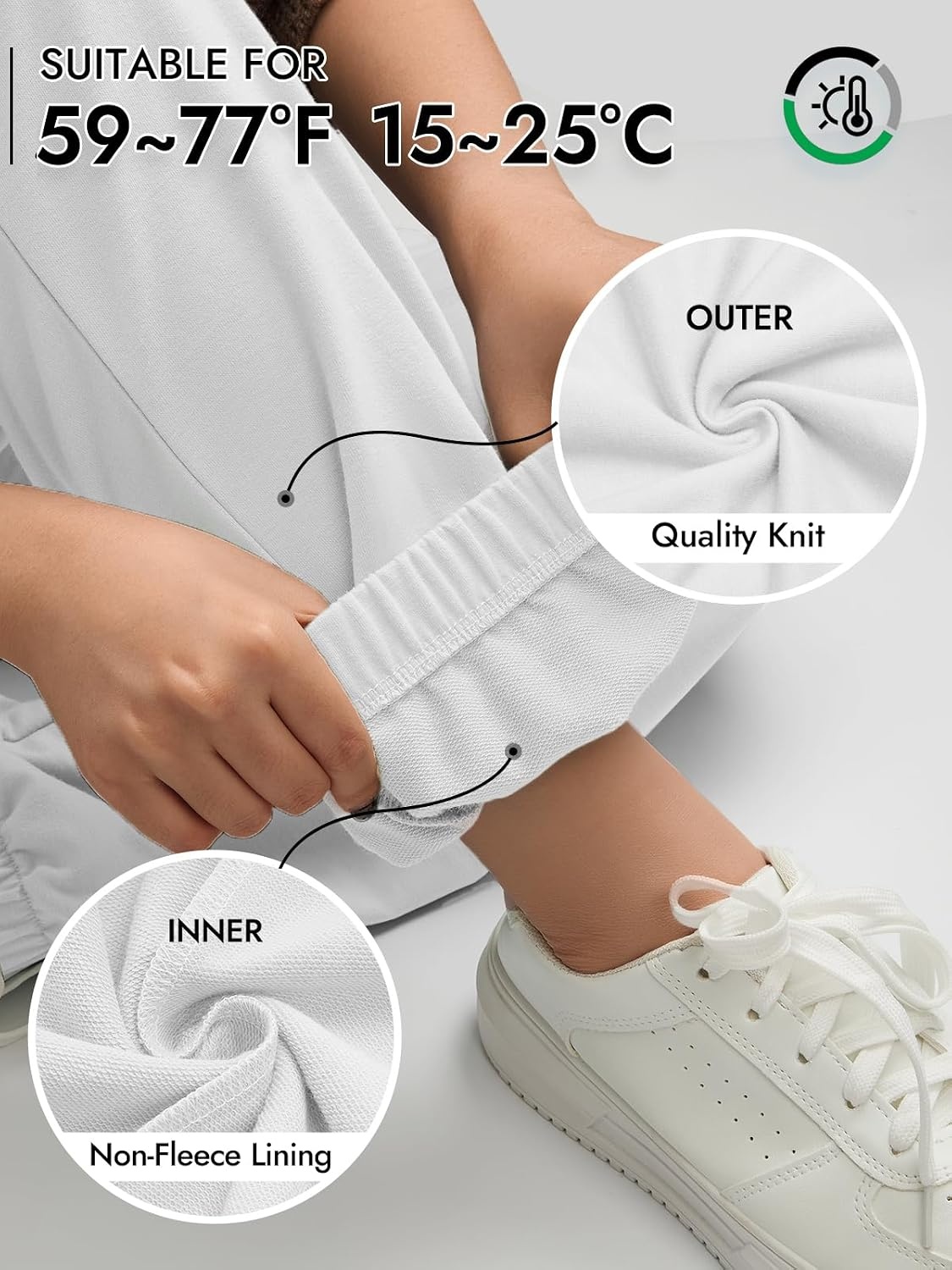 image:imageATHMILE Sweatpants Women Baggy Joggers Lounge Sweat Pants Cotton High Waisted Casual Comfy Fashion Fall Workout GymWhite
