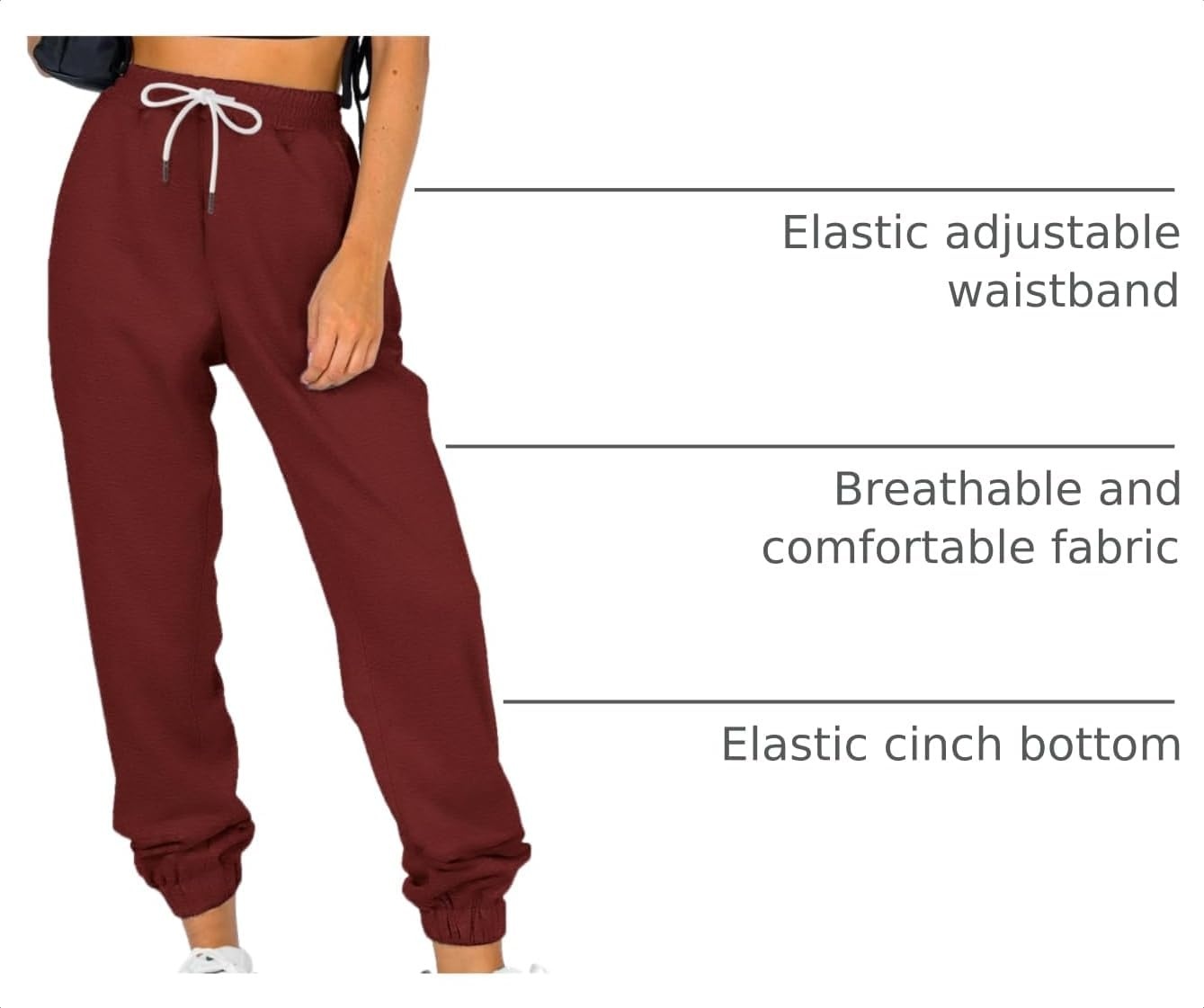 image:imageATHMILE Sweatpants Women Baggy Joggers Lounge Sweat Pants Cotton High Waisted Casual Comfy Fashion Fall Workout GymWinered