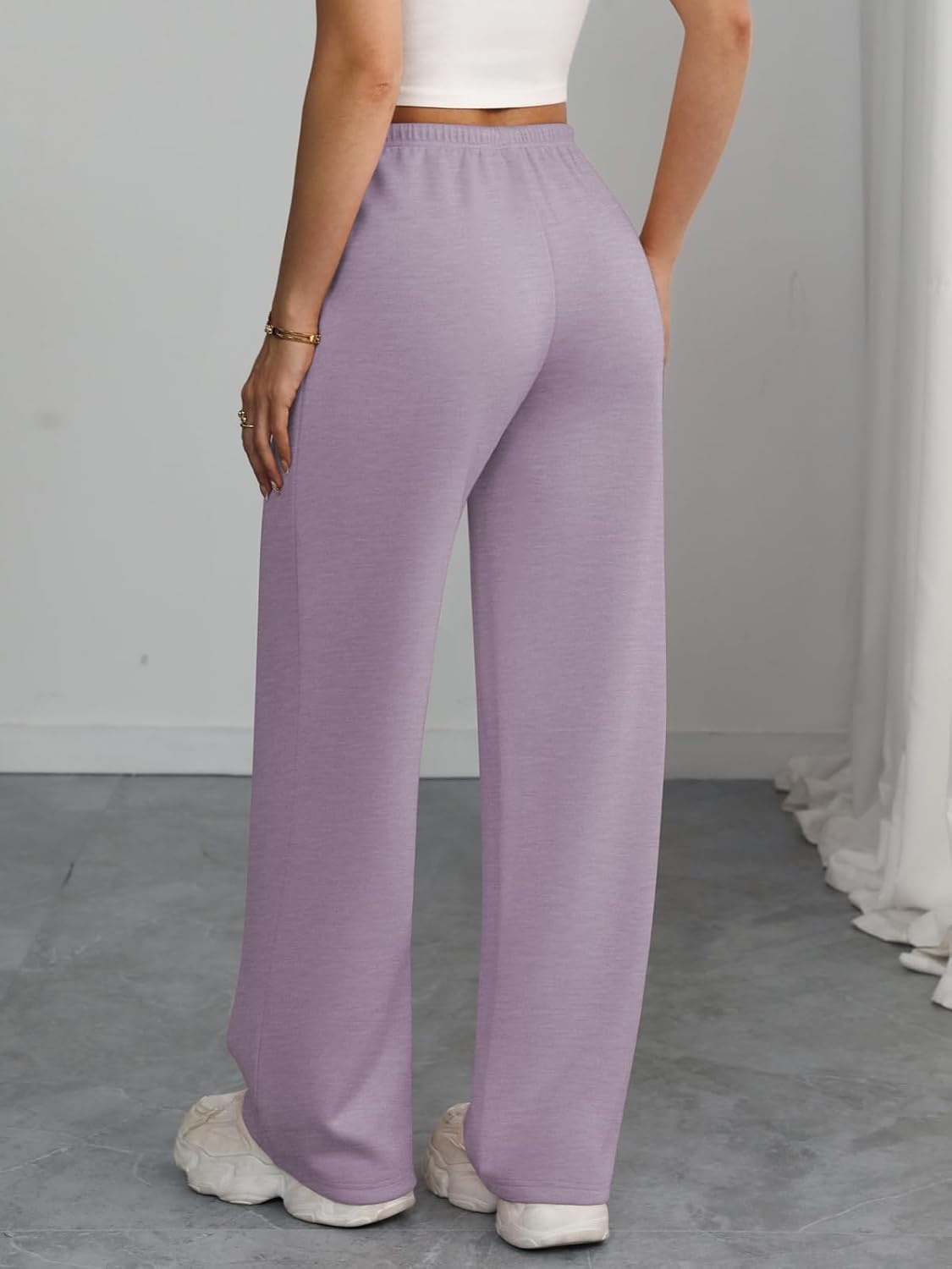 image:imageATHMILE Womens Sweatpants Wide Leg Barrel Pants Baggy Joggers Low Waist Fall Fashion Winter Clothing Pockets 2026Purple