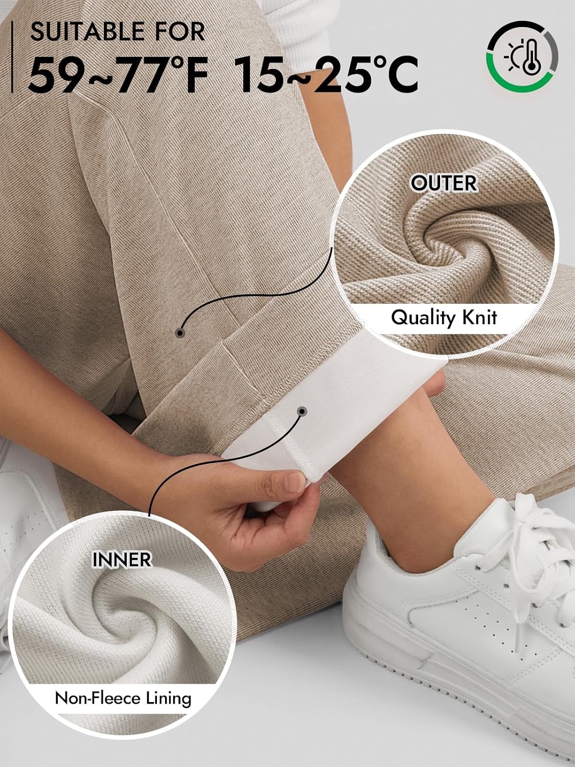 image:imageWomens Wide Leg Sweatpants Baggy Drawstring Sweat Pants High Waisted Straight Leg Casual Fashion Fall Workout Gym JoggersLight Brown