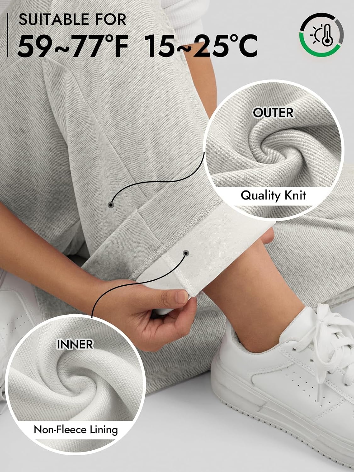 image:imageWomens Wide Leg Sweatpants Baggy Drawstring Sweat Pants High Waisted Straight Leg Casual Fashion Fall Workout Gym JoggersLight Grey