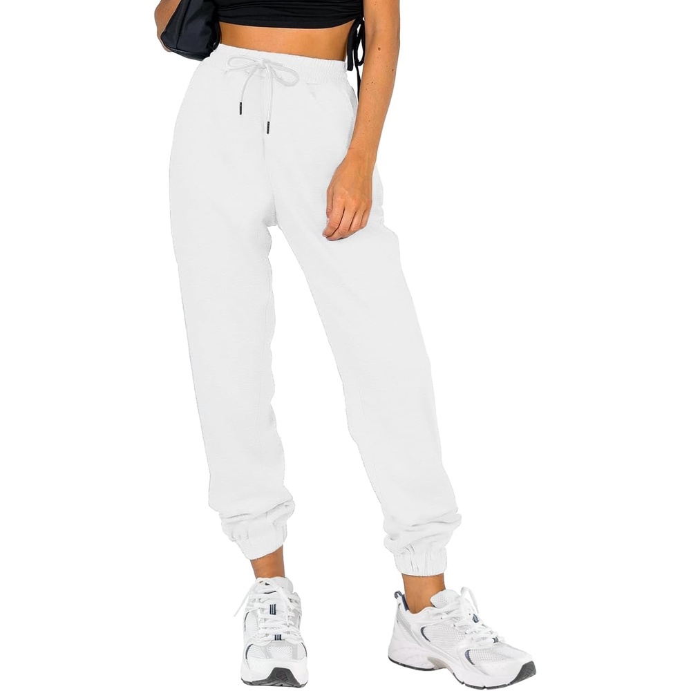 image:imageATHMILE Sweatpants Women Baggy Joggers Lounge Sweat Pants Cotton High Waisted Casual Comfy Fashion Fall Workout GymWhite