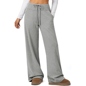 Sweatpants Women Fall Outfits Wide Leg Baggy Pants High-Waisted Drawstring Sweat Pants Fashion Joggers with Pocket(Grey)