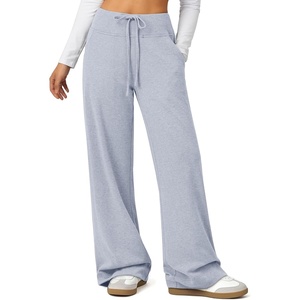Womens Wide Leg Sweatpants Baggy Drawstring Sweat Pants | High Waisted Straight Leg Casual Fashion Fall Workout Gym Joggers(Blue)
