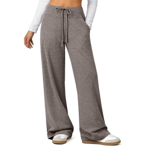 Womens Wide Leg Sweatpants Baggy Drawstring Sweat Pants | High Waisted Straight Leg Casual Fashion Fall Workout Gym Joggers(Taupe)