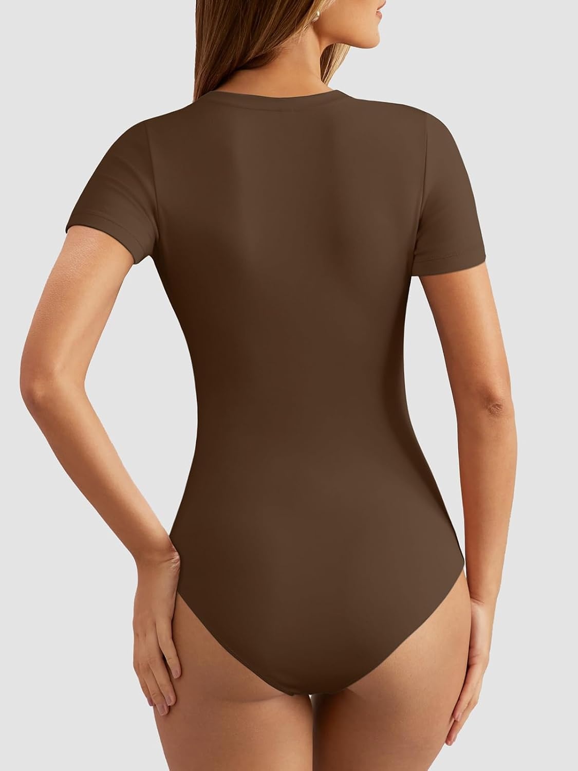 image:imageATHMILE Tank Top Body Suits Women Sexy Crew Neck Racerback Halter Ribbed Sleeveless Bodysuit for Women0coffee