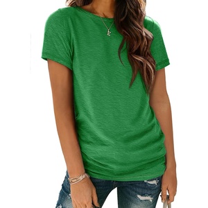 ATHMILE Womens Basic T Shirt Crewneck Short Sleeve Summer Tops | Casual Tee Cute Teen Girl Work School Teachers Outfits Fashion Everyday Wear(Green)