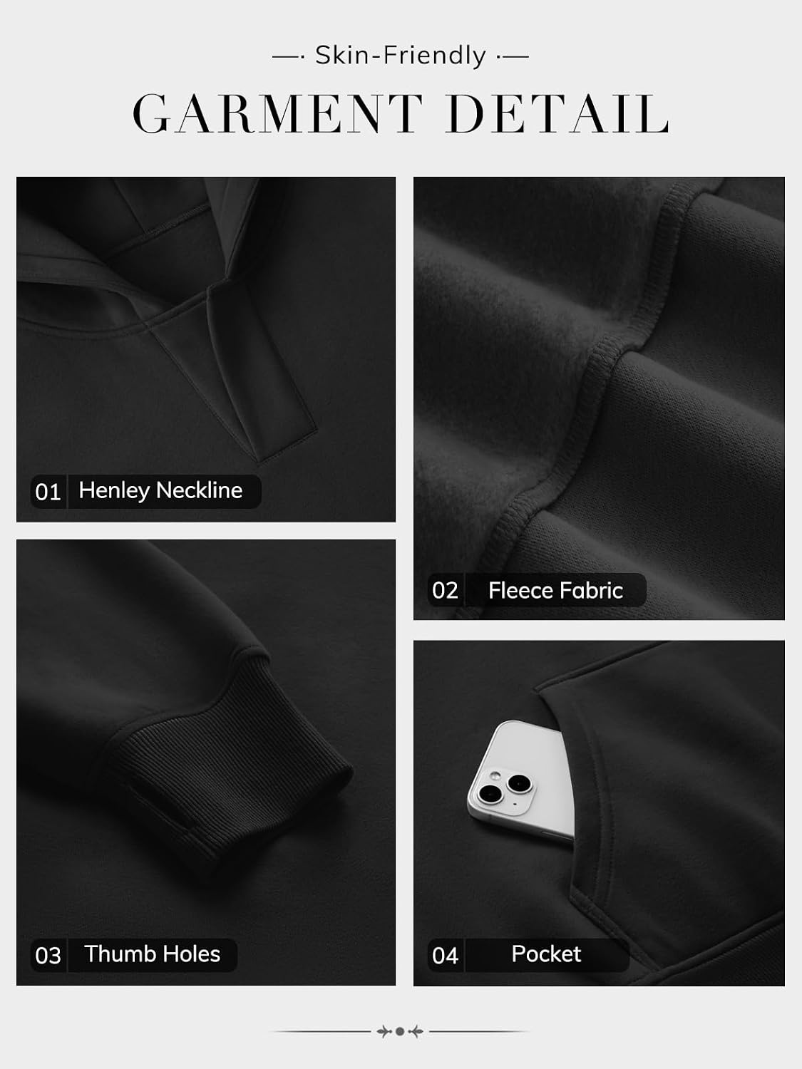 image:imageATHMILE Oversized Hoodies for Women Fashion V Neck Pullover Sweatshirts with Thumb Hole Y2k Clothes Fall Outfits 2026Black