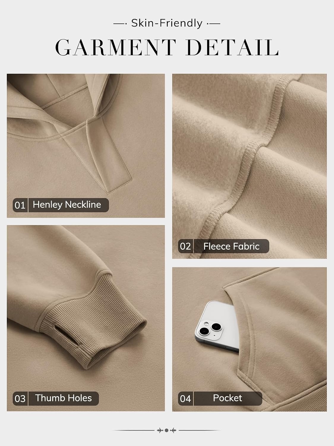 image:imageATHMILE Oversized Hoodies for Women Fashion V Neck Pullover Sweatshirts with Thumb Hole Y2k Clothes Fall Outfits 2026Coffeegrey