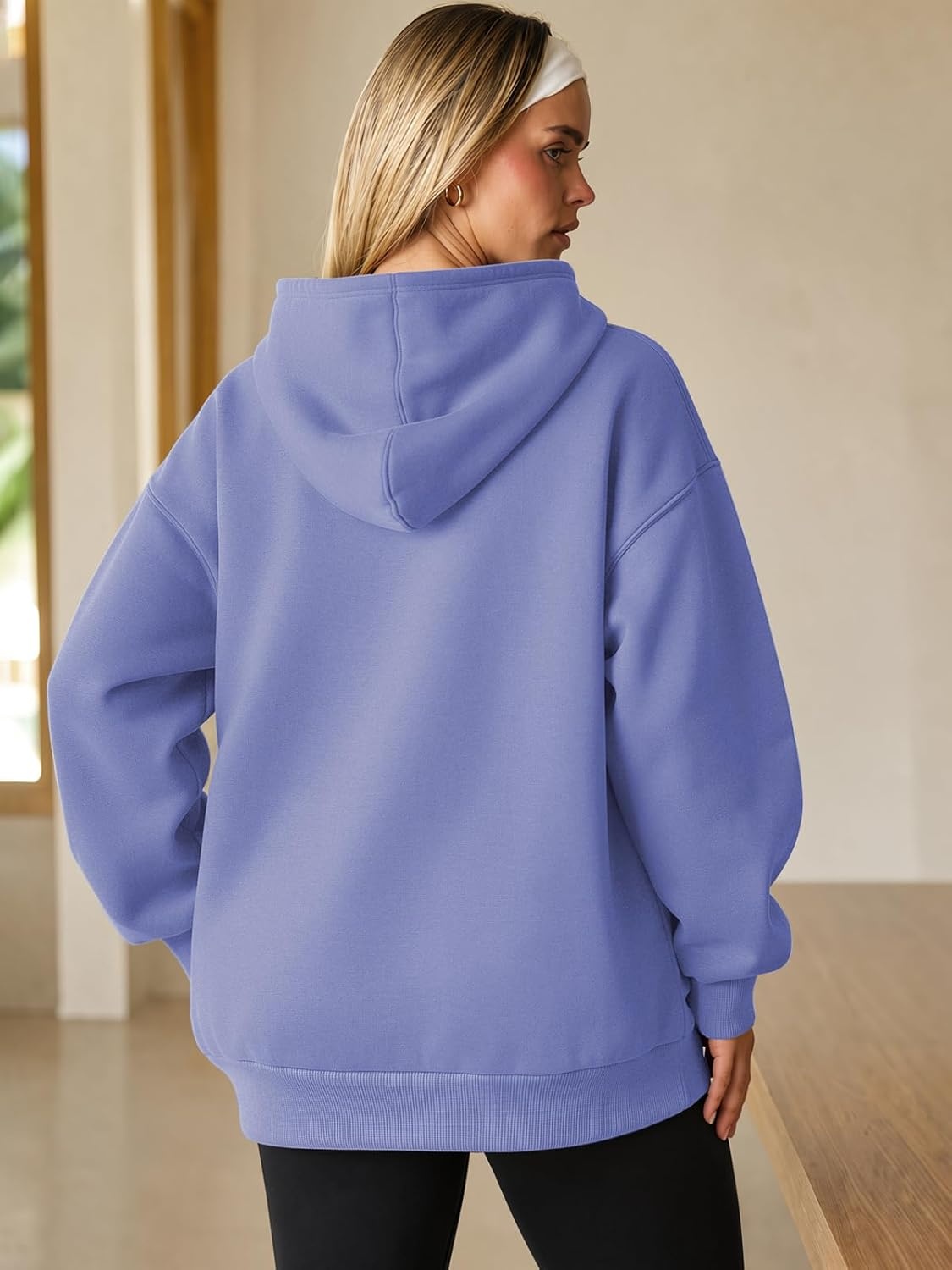 image:imageATHMILE Womens Oversized Hoodies Fleece Sweatshirts with Pocket Drop Shoulder Fall ClothesTrendy Streetwear PulloverComfort Workout Winter OutfitsBlue Purple
