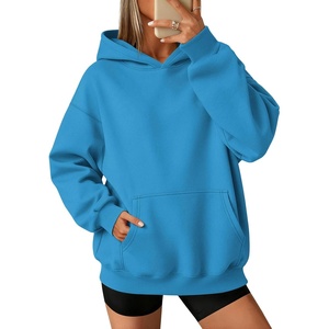 ATHMILE Womens Oversized Hoodies Fleece Sweatshirts with Pocket | Drop Shoulder Fall Clothes,Trendy Streetwear Pullover,Comfort Workout Winter Outfits(Blue)