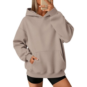 ATHMILE Womens Oversized Hoodies Fleece Sweatshirts with Pocket | Drop Shoulder Fall Clothes,Trendy Streetwear Pullover,Comfort Workout Winter Outfits(Coffee Grey)