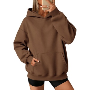ATHMILE Womens Oversized Hoodies Fleece Sweatshirts with Pocket | Drop Shoulder Fall Clothes,Trendy Streetwear Pullover,Comfort Workout Winter Outfits(Coffee)