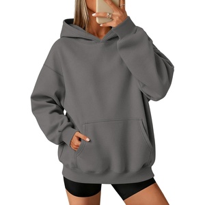 ATHMILE Womens Oversized Hoodies Fleece Sweatshirts with Pocket | Drop Shoulder Fall Clothes,Trendy Streetwear Pullover,Comfort Workout Winter Outfits(Dark Grey)