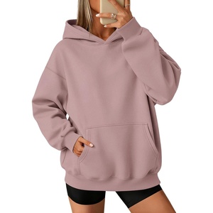 ATHMILE Womens Oversized Hoodies Fleece Sweatshirts with Pocket | Drop Shoulder Fall Clothes,Trendy Streetwear Pullover,Comfort Workout Winter Outfits(Dark Pink)