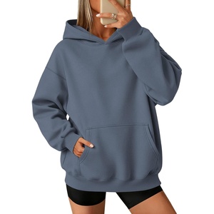 ATHMILE Womens Oversized Hoodies Fleece Sweatshirts with Pocket | Drop Shoulder Fall Clothes,Trendy Streetwear Pullover,Comfort Workout Winter Outfits(Grey Blue)