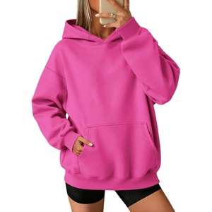 ATHMILE Womens Oversized Hoodies Fleece Sweatshirts with Pocket | Drop Shoulder Fall Clothes,Trendy Streetwear Pullover,Comfort Workout Winter Outfits(Hot Pink)