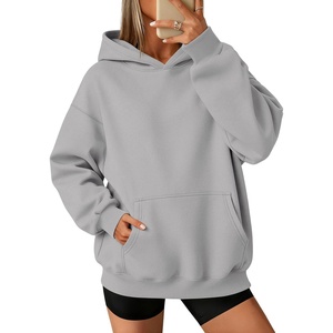 ATHMILE Womens Oversized Hoodies Fleece Sweatshirts with Pocket | Drop Shoulder Fall Clothes,Trendy Streetwear Pullover,Comfort Workout Winter Outfits(Light Grey)