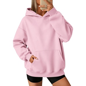 ATHMILE Womens Oversized Hoodies Fleece Sweatshirts with Pocket | Drop Shoulder Fall Clothes,Trendy Streetwear Pullover,Comfort Workout Winter Outfits(Light Pink)