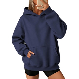 ATHMILE Womens Oversized Hoodies Fleece Sweatshirts with Pocket | Drop Shoulder Fall Clothes,Trendy Streetwear Pullover,Comfort Workout Winter Outfits(Navy)