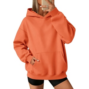 ATHMILE Womens Oversized Hoodies Fleece Sweatshirts with Pocket | Drop Shoulder Fall Clothes,Trendy Streetwear Pullover,Comfort Workout Winter Outfits(Orange)