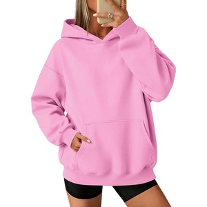 ATHMILE Womens Oversized Hoodies Fleece Sweatshirts with Pocket | Drop Shoulder Fall Clothes,Trendy Streetwear Pullover,Comfort Workout Winter Outfits(Pink)