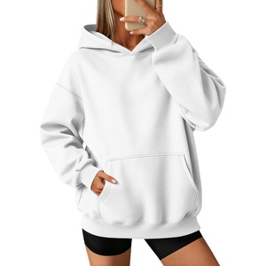ATHMILE Womens Oversized Hoodies Fleece Sweatshirts with Pocket | Drop Shoulder Fall Clothes,Trendy Streetwear Pullover,Comfort Workout Winter Outfits(White)