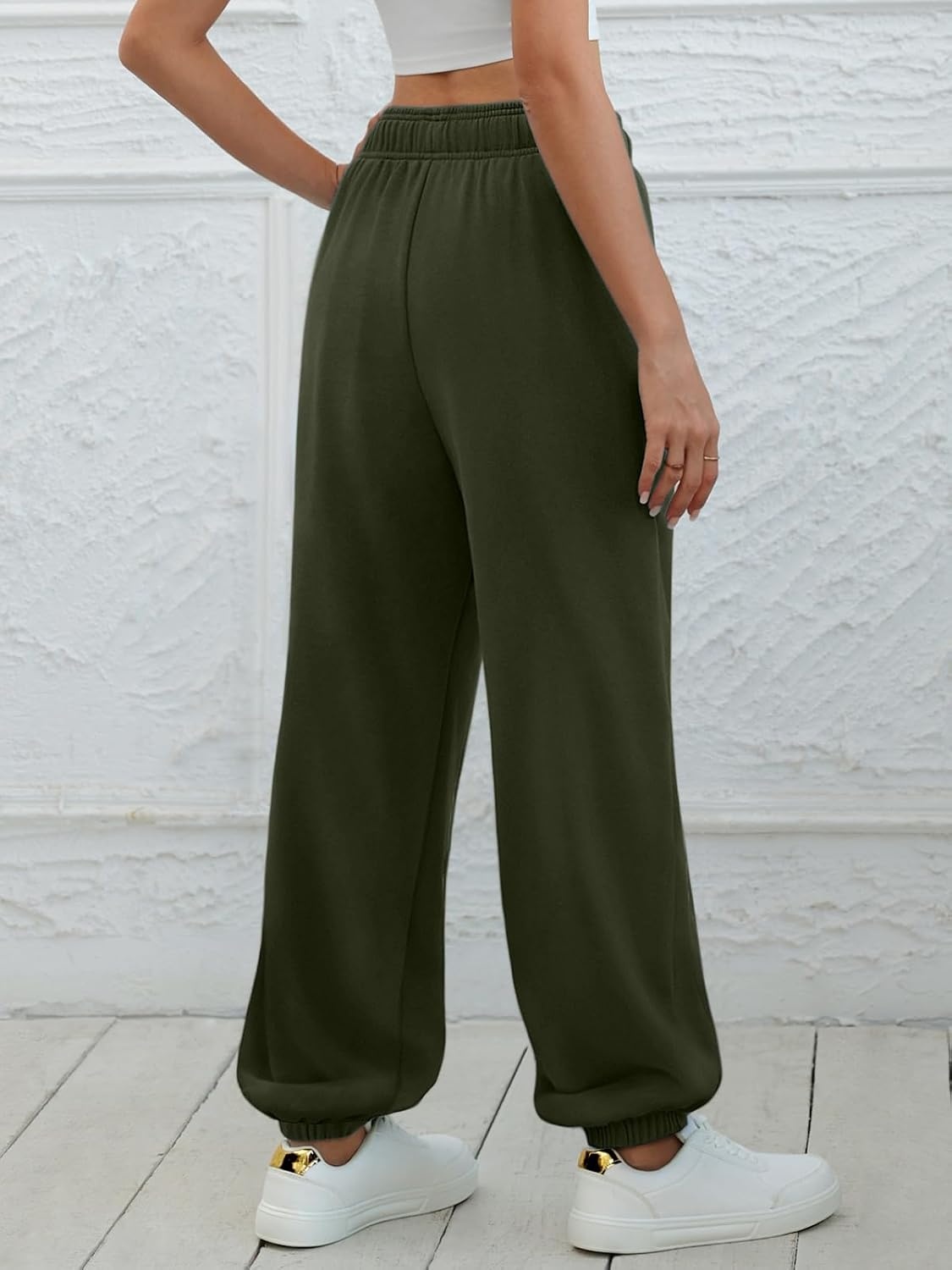 image:imageATHMILE Sweatpants Women Wide Leg Baggy Lounge Sweat PantsAarmy Green