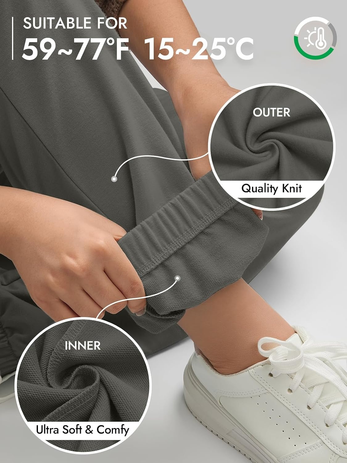 image:imageATHMILE Sweatpants Women Wide Leg Baggy Lounge Sweat PantsAdark Grey