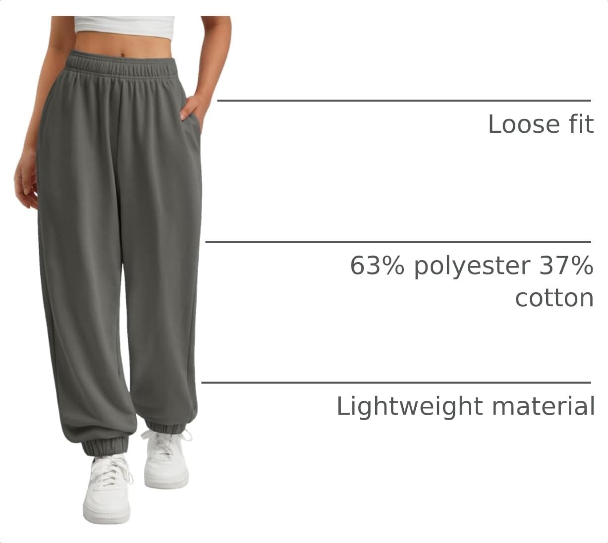 image:imageATHMILE Sweatpants Women Wide Leg Baggy Lounge Sweat PantsAdark Grey