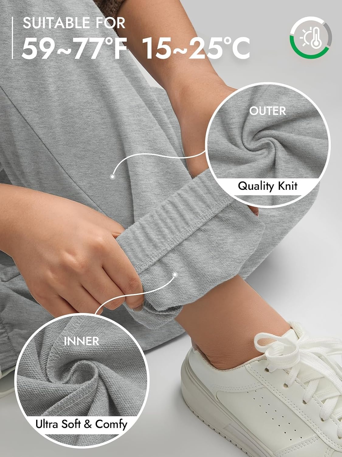 image:imageATHMILE Sweatpants Women Wide Leg Baggy Lounge Sweat PantsAgrey
