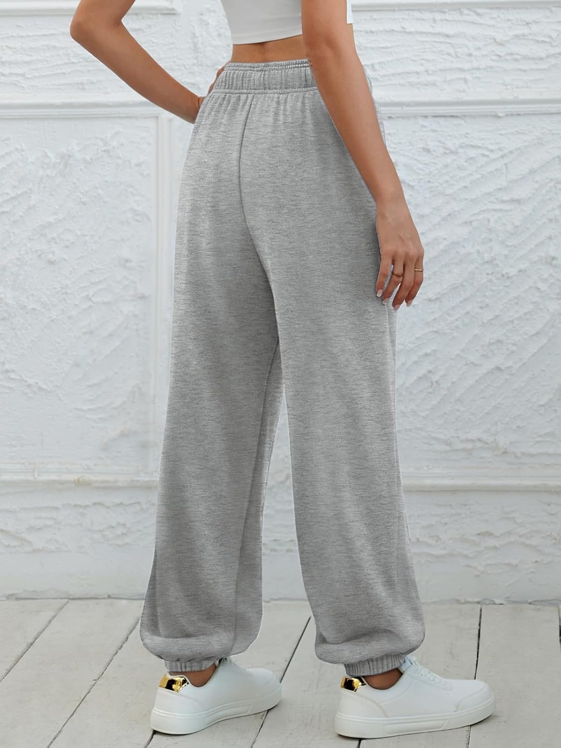 image:imageATHMILE Sweatpants Women Wide Leg Baggy Lounge Sweat PantsAgrey