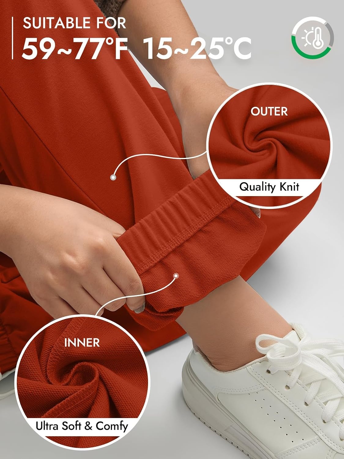 image:imageATHMILE Sweatpants Women Wide Leg Baggy Lounge Sweat PantsAred