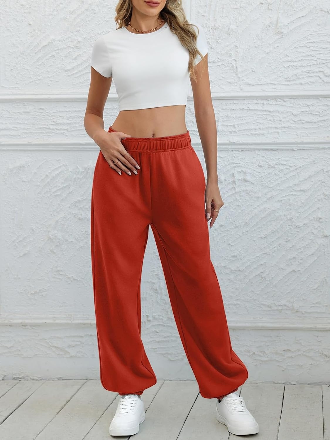 image:imageATHMILE Sweatpants Women Wide Leg Baggy Lounge Sweat PantsAred
