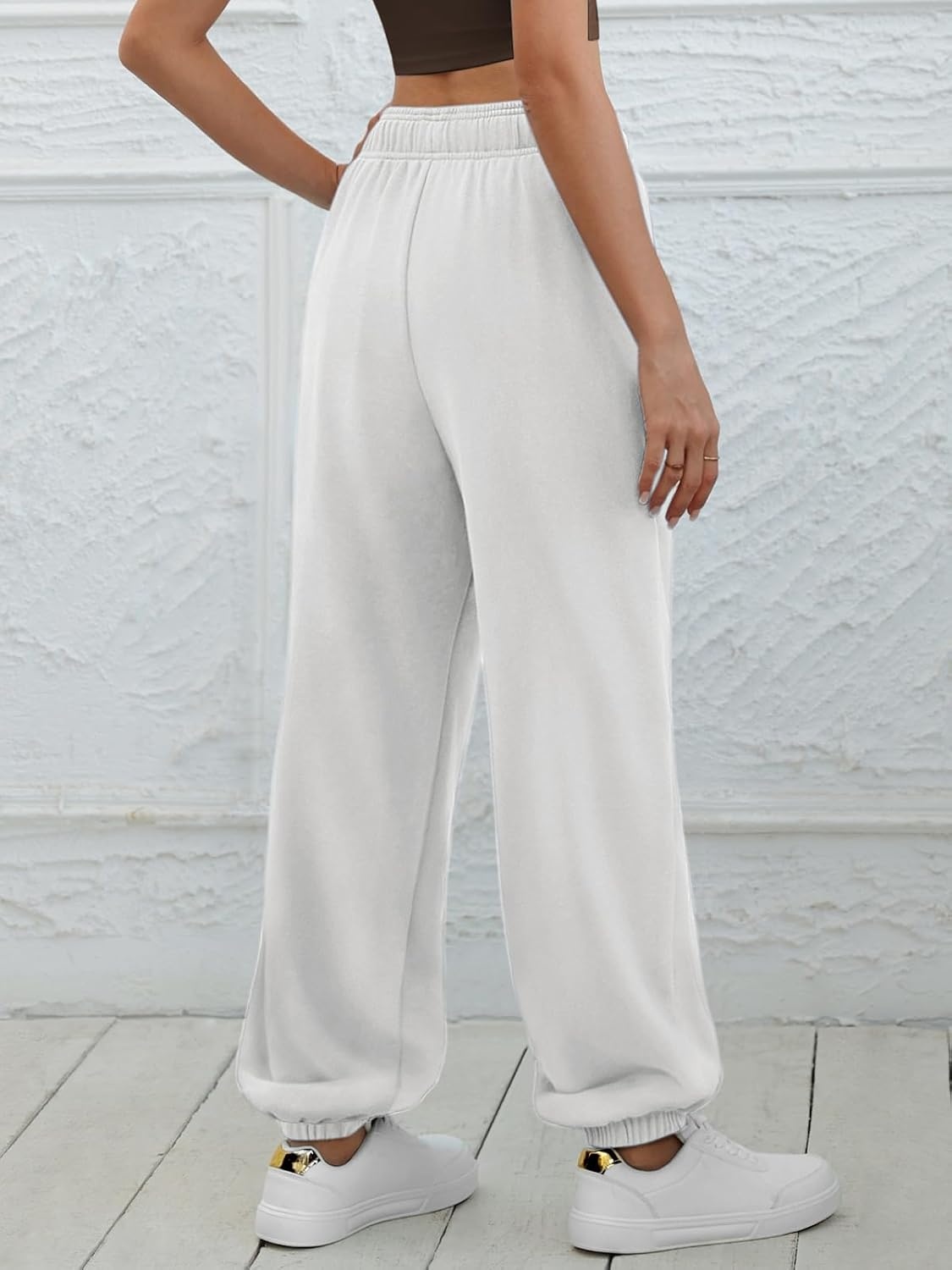 image:imageATHMILE Sweatpants Women Wide Leg Baggy Lounge Sweat PantsAwhite