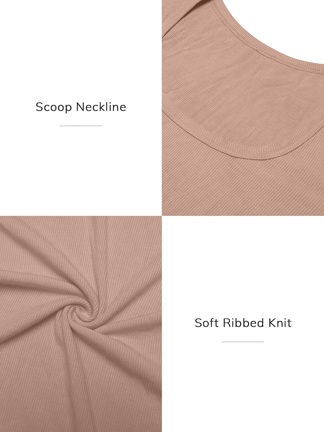 image:imageATHMILE Womens Scoop Neck Long Sleeve Tops Fashion Ribbed Knit Shirts Slim Fitted Casual Basic Tee T Shirt for Women 2026Apink