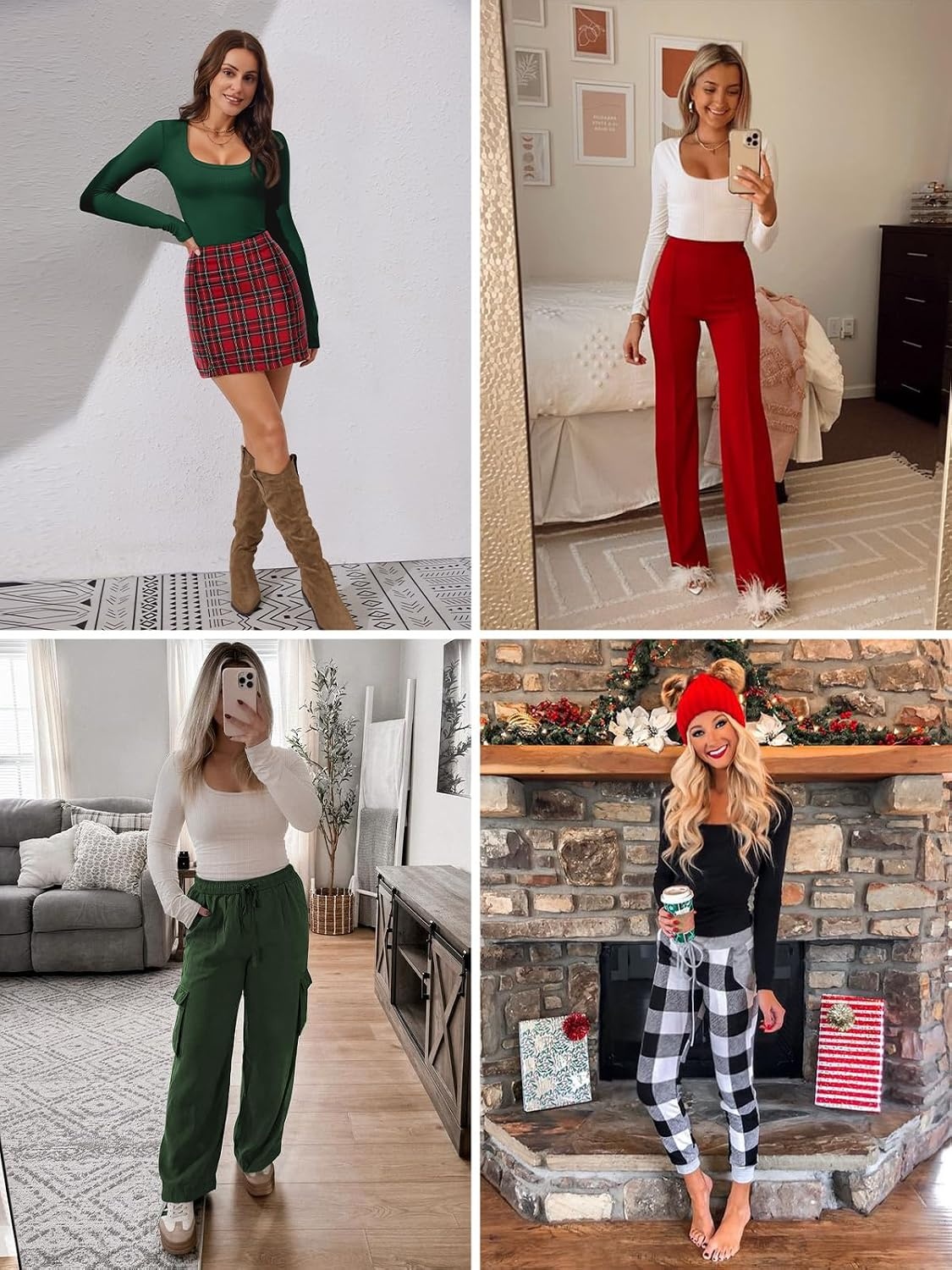 image:imageATHMILE Womens Scoop Neck Long Sleeve Tops Fashion Ribbed Knit Shirts Slim Fitted Casual Basic Tee T Shirt for Women 2026Apink